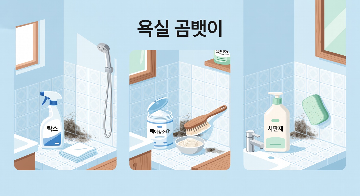 욕실 곰팡이 셀프 청소 — 10분이면 새것처럼